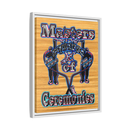 em cee squared - framed canvas art (butterscotch wood finish)