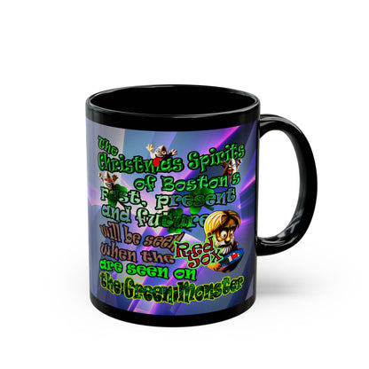 christmas spirits of boston - Black Mug (grey-pink wave)