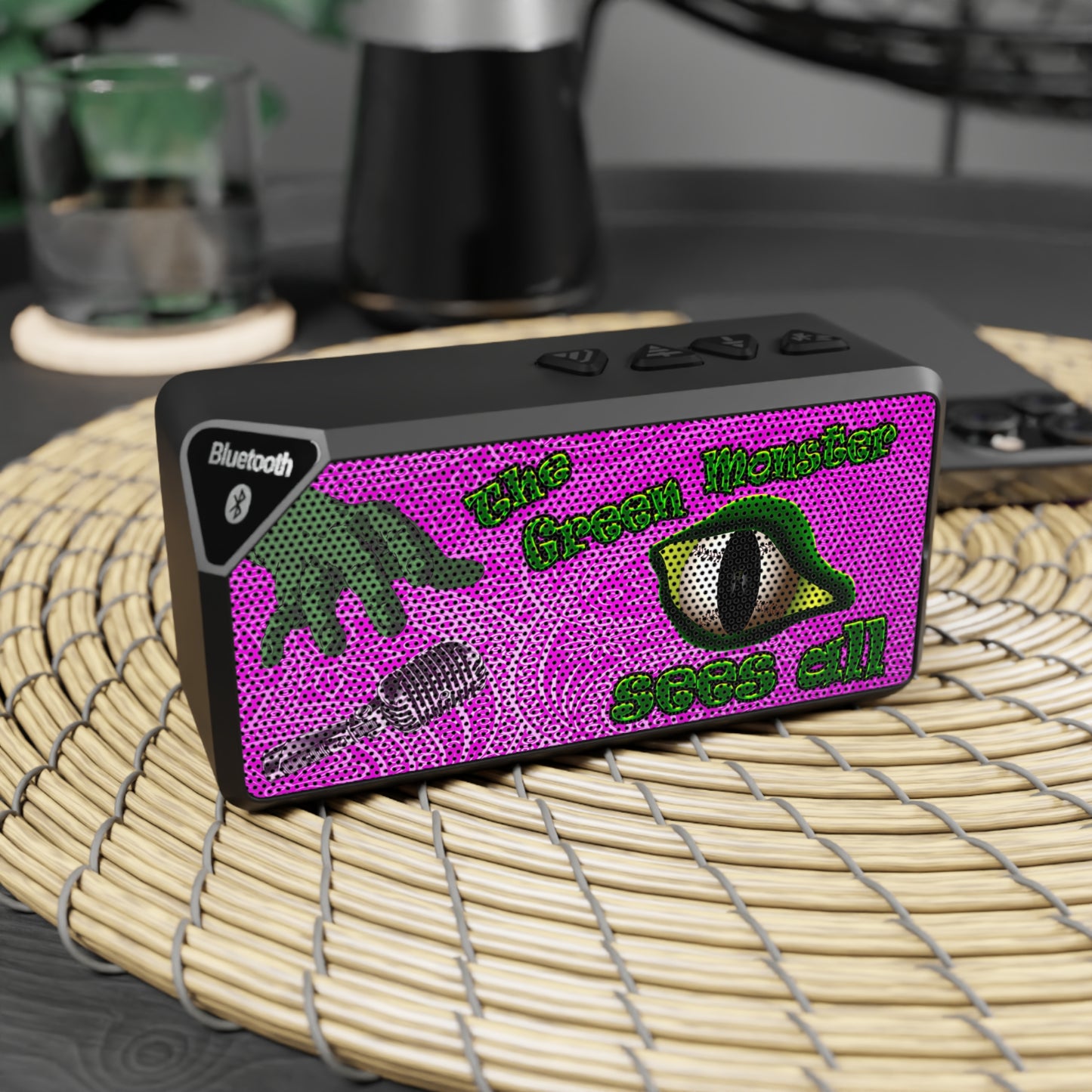 green monster - Jabba Bluetooth Speaker (pink swirl)