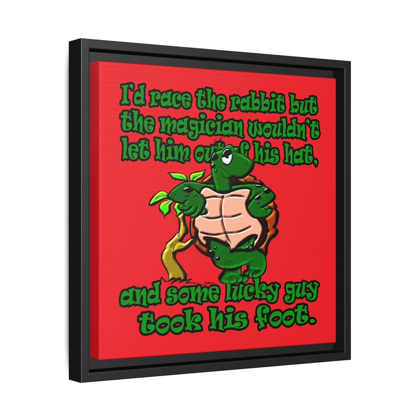 turtle race - framed canvas art (red)
