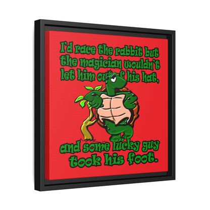 turtle race - framed canvas art (red)