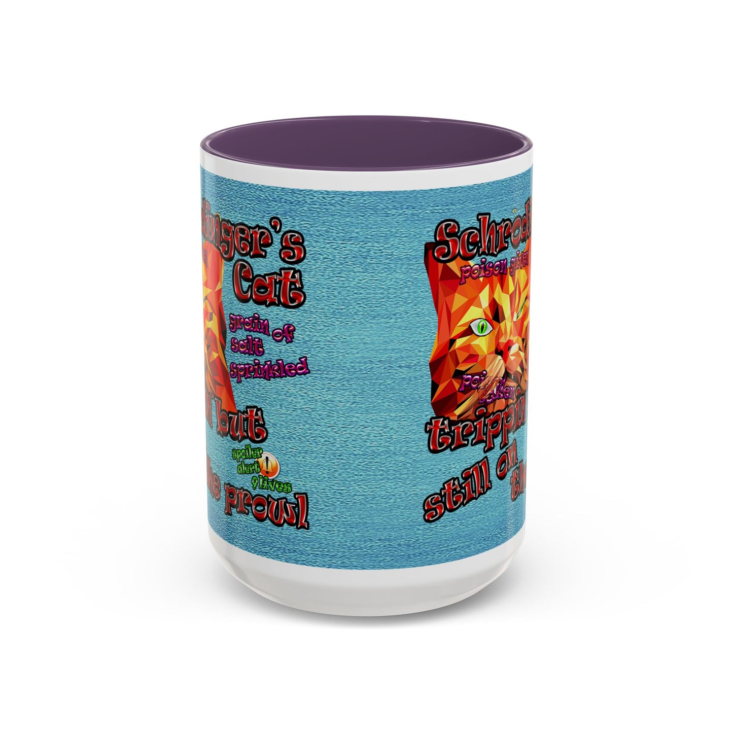 schrodinger's cat - Accent Mug (faded blue)