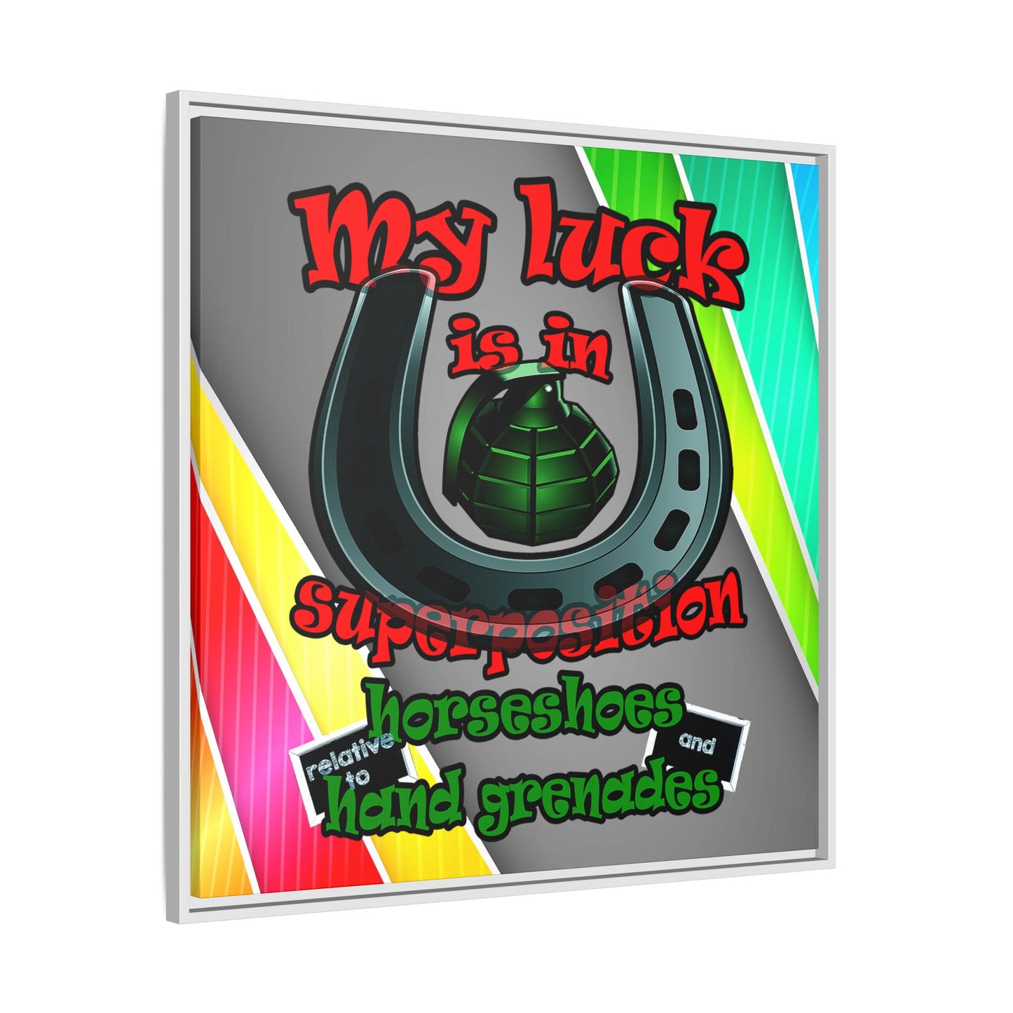 my luck - framed canvas art (rainbow split)