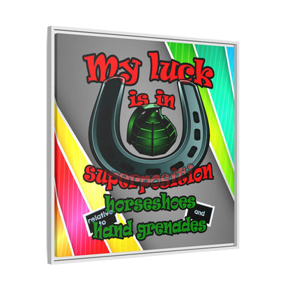 my luck - framed canvas art (rainbow split)