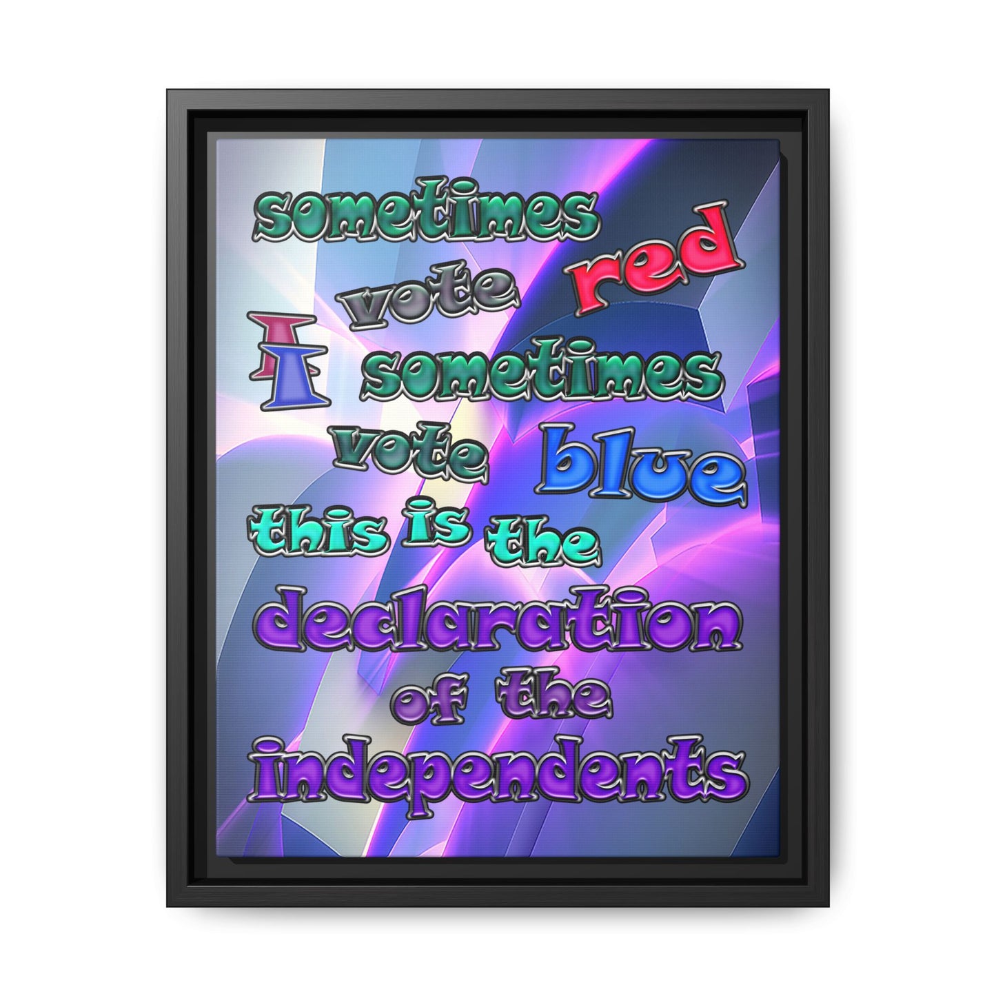 declaration of the independents - framed canvas art (grey-pink wave)