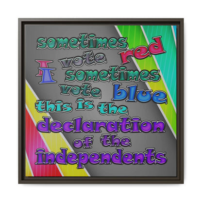 declaration of the independents - framed canvas art (rainbow split)