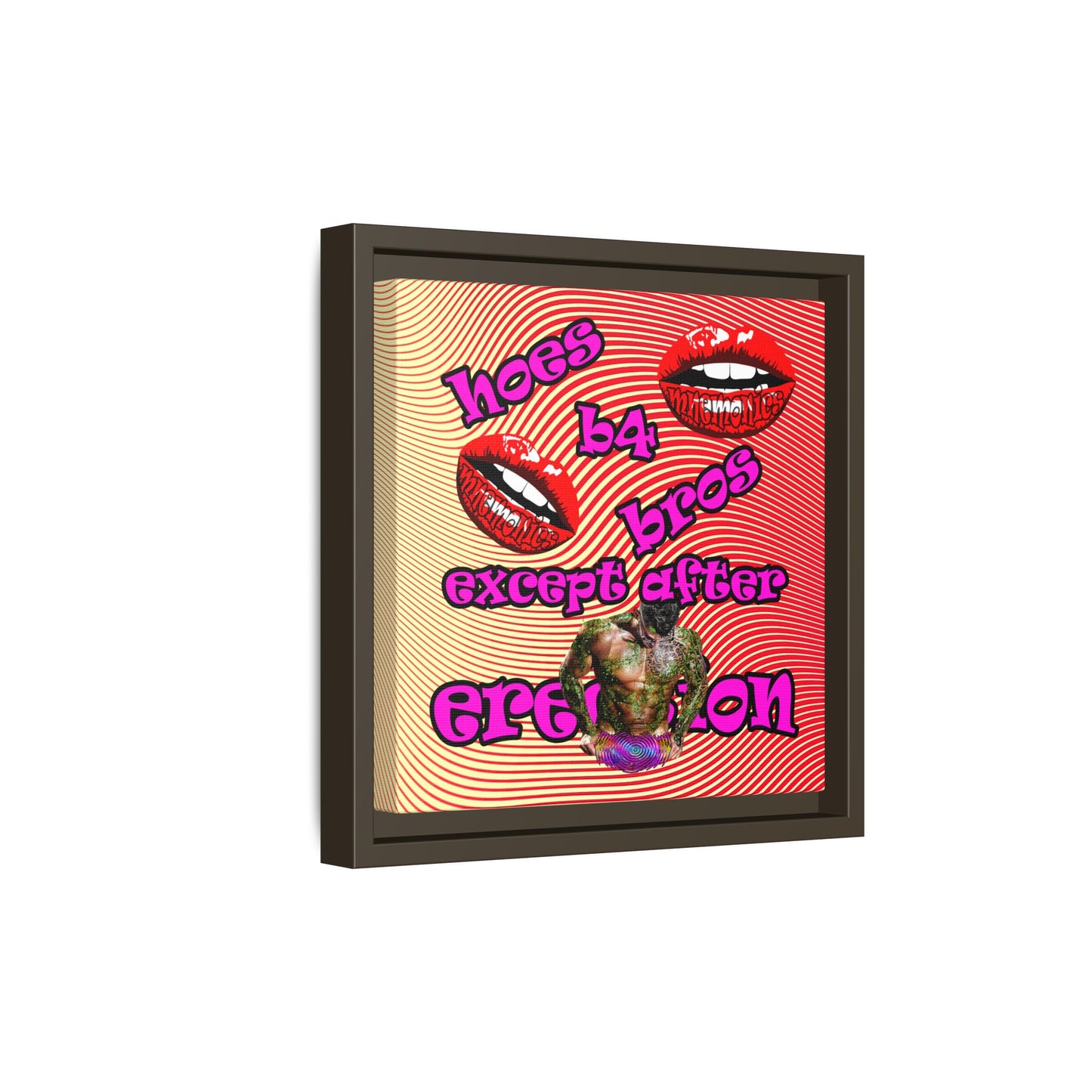 hoes b4 bros - framed canvas art (yellow-orange wave)