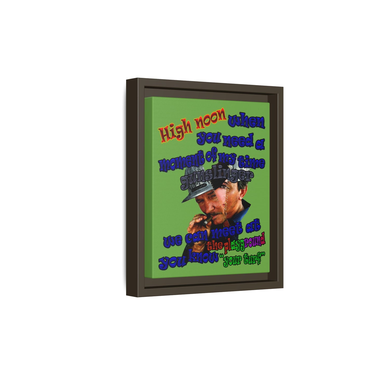high noon - framed canvas art (green)