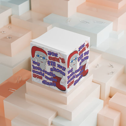 santa's shoes - note cube (white marble)