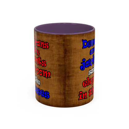 donkeys and elephants - Accent Mug (brown papyrus)