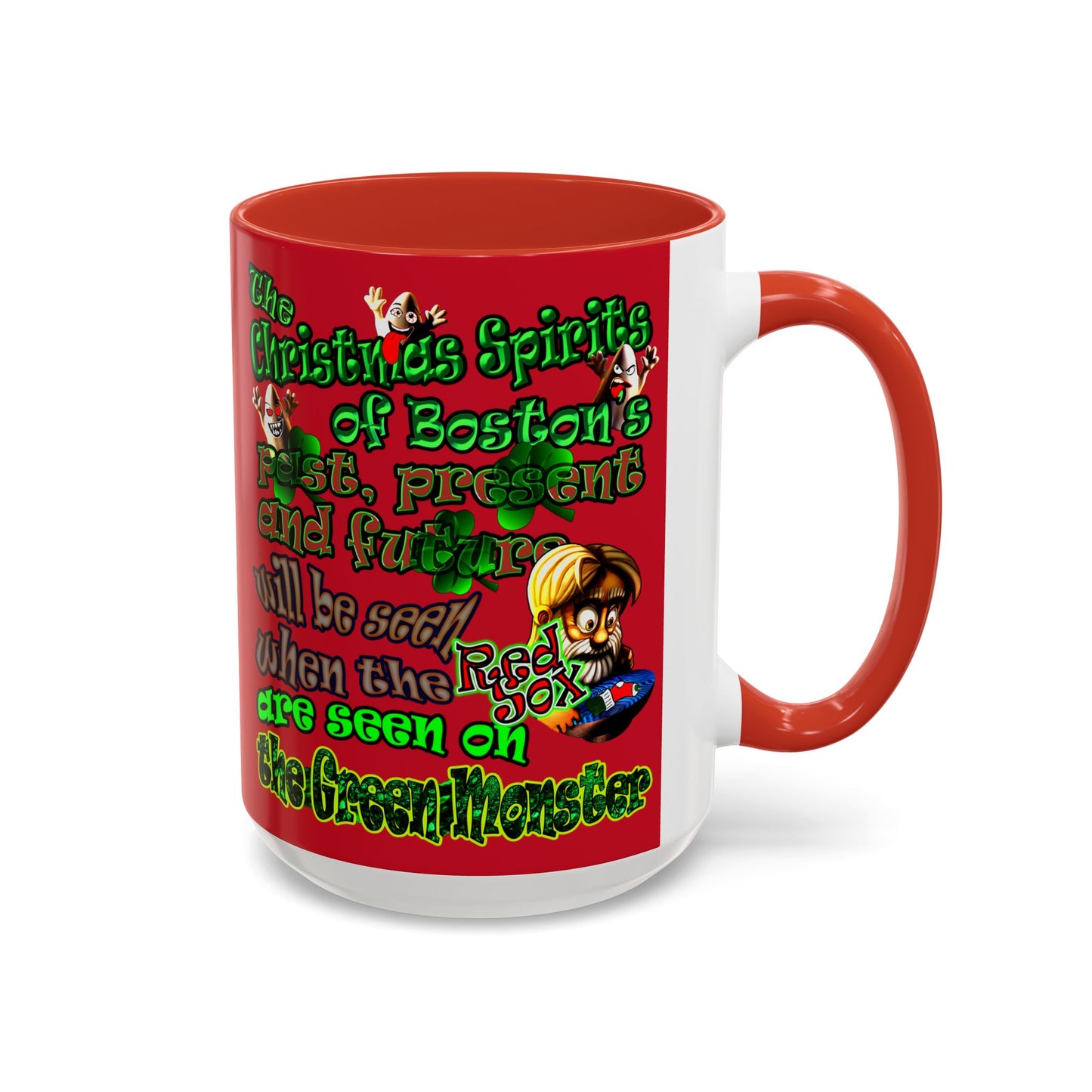 christmas spirits of boston - Accent Mug (dark red)