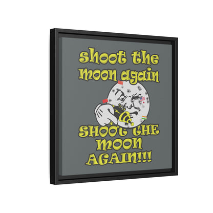shoot the moon again - framed canvas art (dark grey)