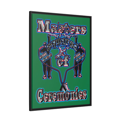 em cee squared - framed canvas art (dark green)