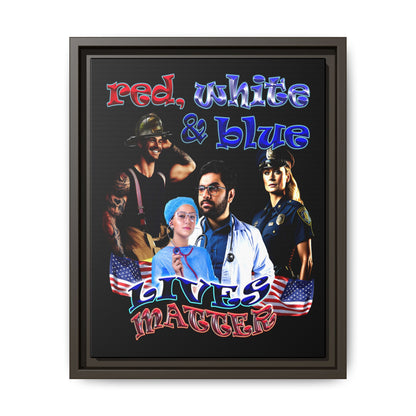 rw&b lives matter - framed canvas art (black)