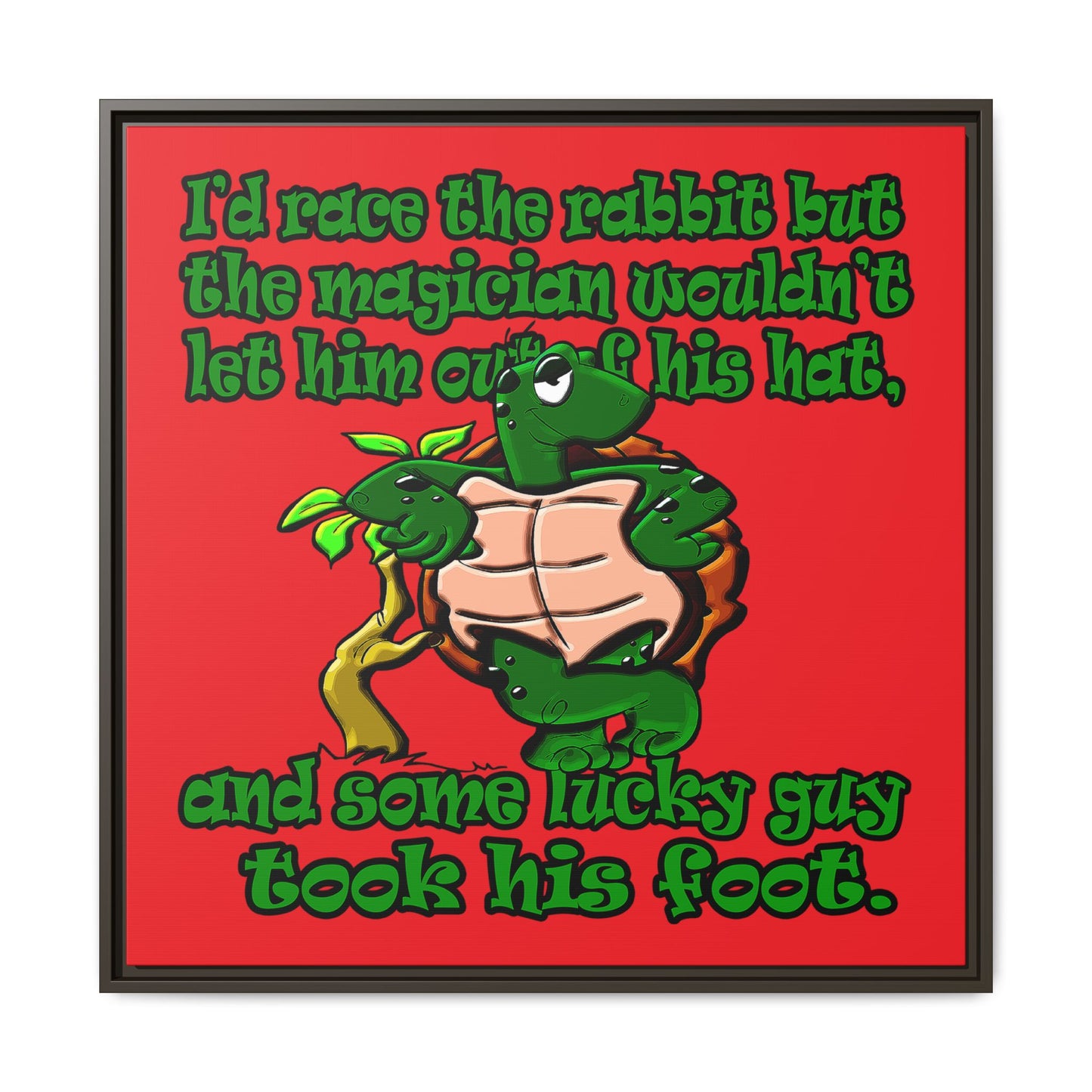 turtle race - framed canvas art (red)