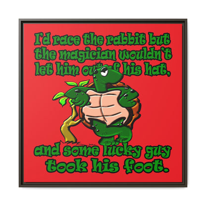 turtle race - framed canvas art (red)
