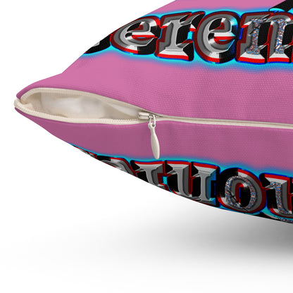 em cee squared - Spun Polyester Square Pillow - (light pink)
