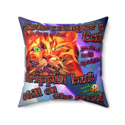 schrodinger's cat - Faux Suede Square Pillow - (grey-pink wave)