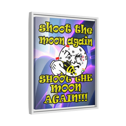shoot the moon again - framed canvas art (grey-pink wave)