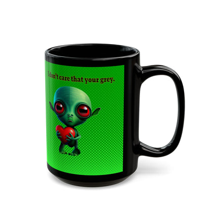 I don't care that your grey - Black Mug (logo green)