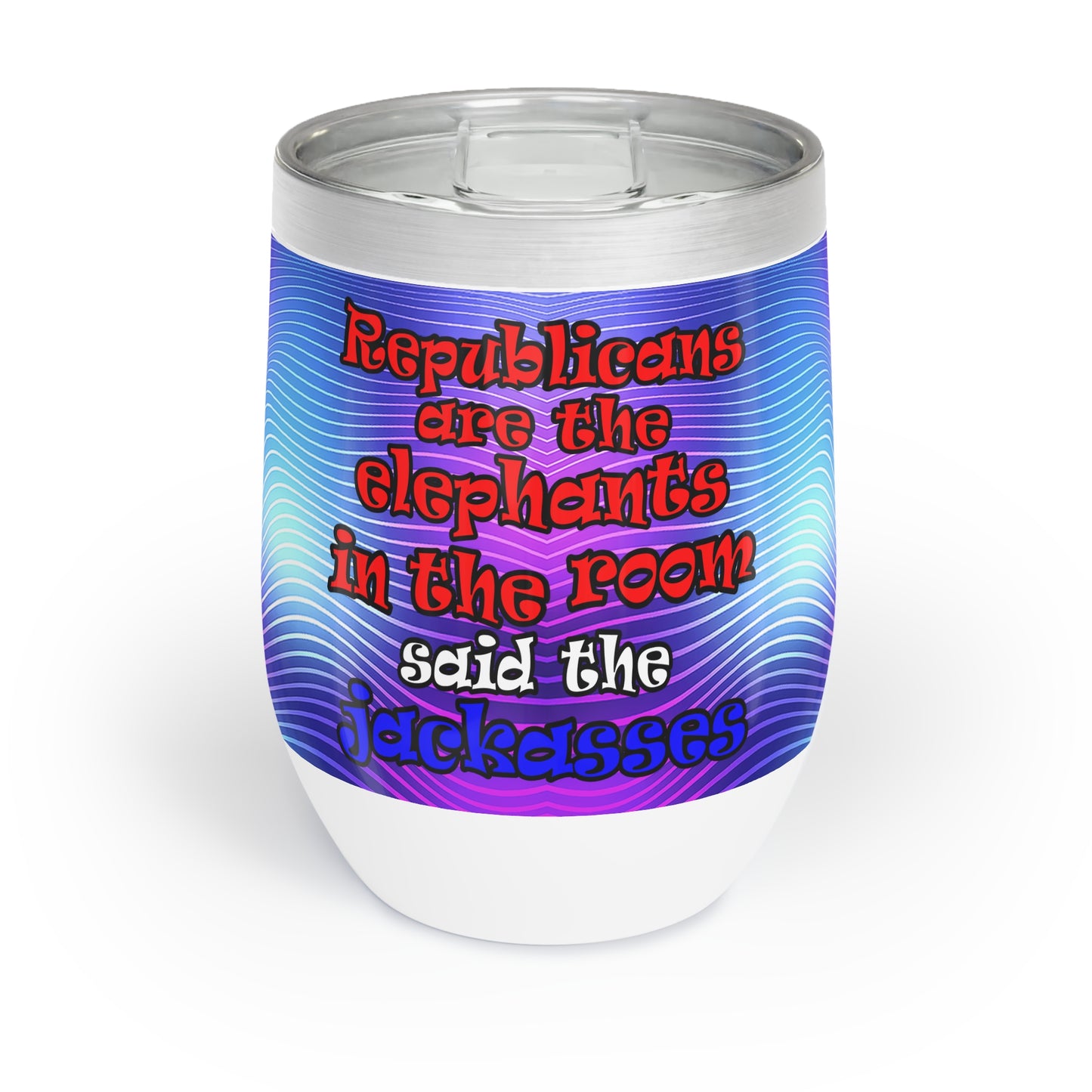 donkeys and elephants - Chill Wine Tumbler (purple wave)