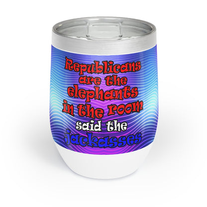 donkeys and elephants - Chill Wine Tumbler (purple wave)