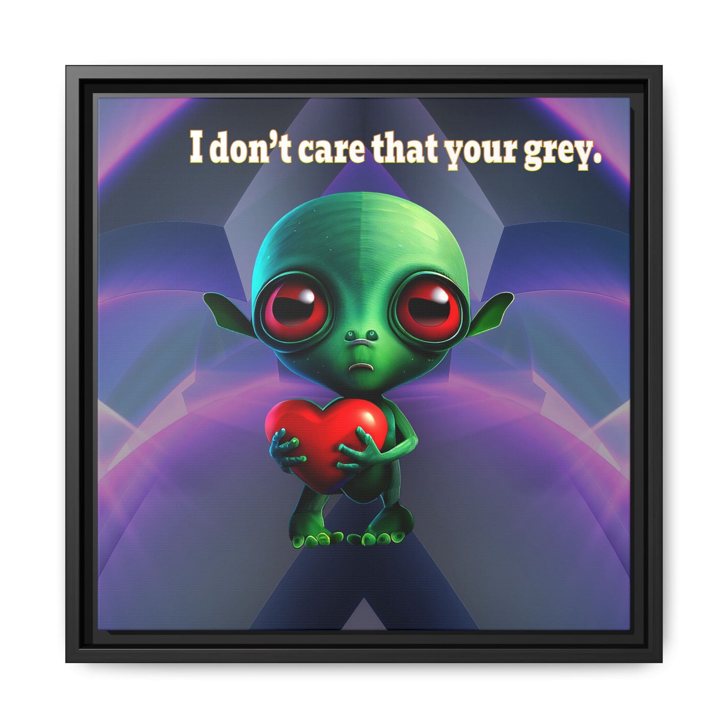 I don't care that your grey - framed canvas art (grey-pink wave)