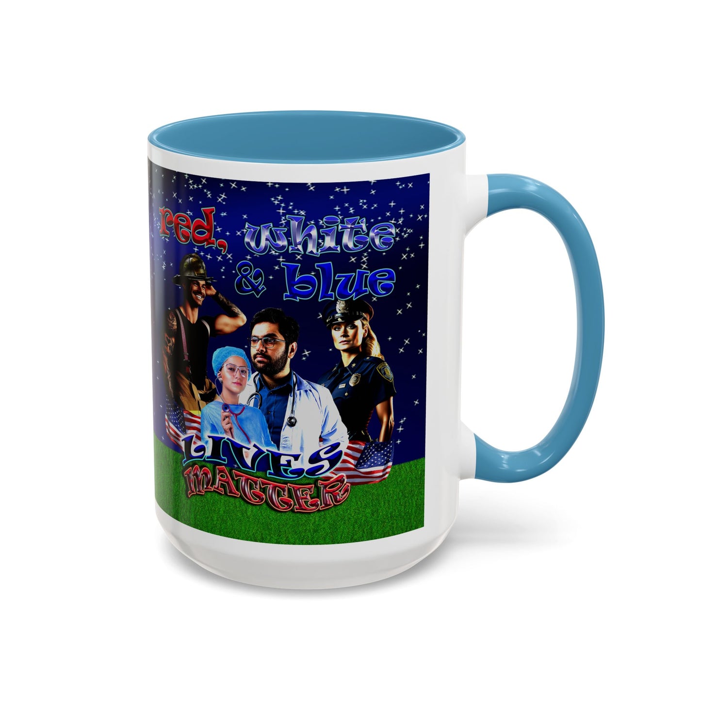 rw&b lives matter - Accent Mug ('snoops' background)