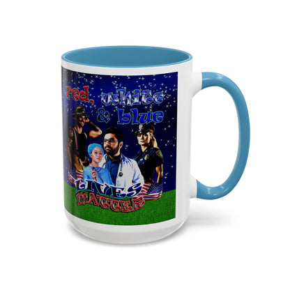 rw&b lives matter - Accent Mug ('snoops' background)