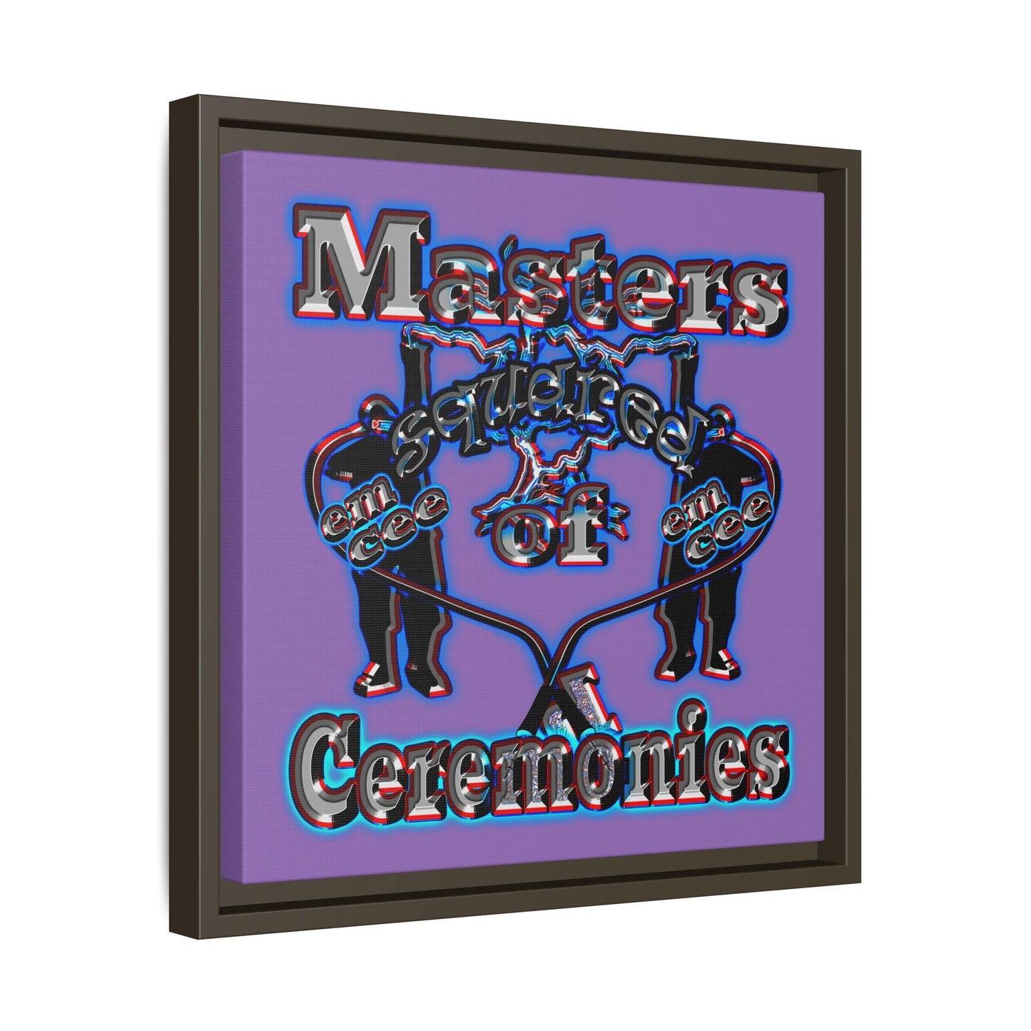 em cee squared - framed canvas art (light purple)