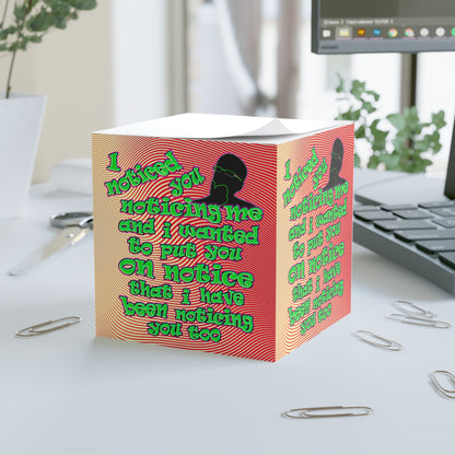 noticed you noticing - note cube (yellow-orange wave)