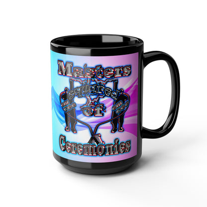 em cee squared - Black Mug (light blue-pink wave)
