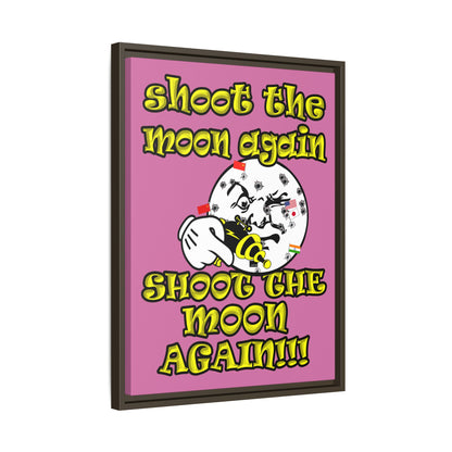 shoot the moon again - framed canvas art (light pink)