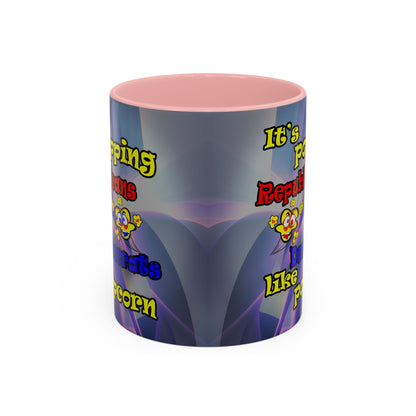 popping like popcorn - Accent Mug (grey-pink wave)