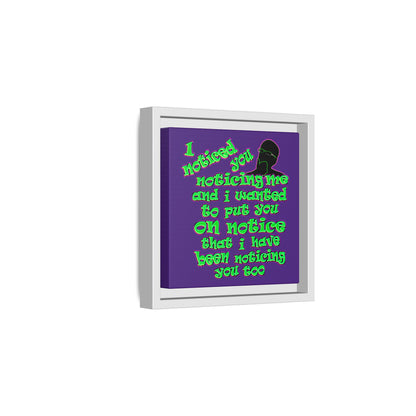 noticed you noticing - framed canvas art (purple)