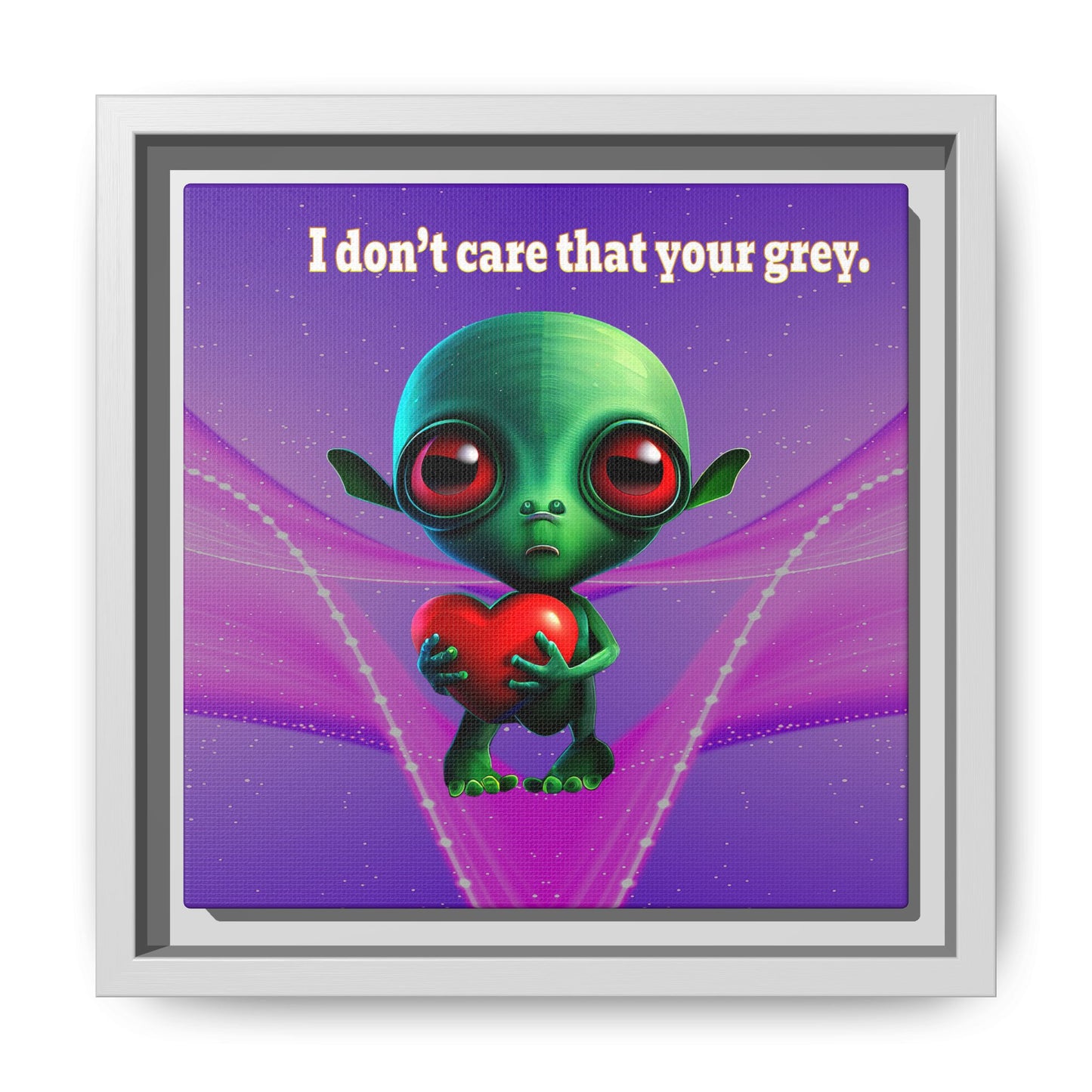 I don't care that your grey - framed canvas art (purple-pink wave)