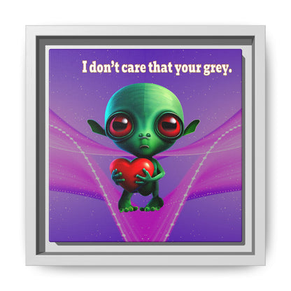 I don't care that your grey - framed canvas art (purple-pink wave)