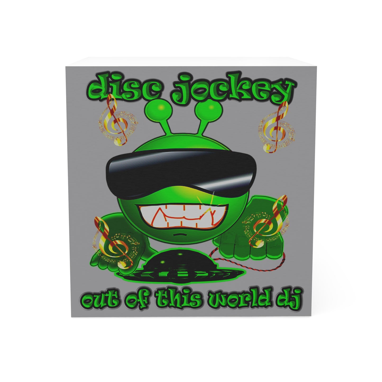 disc jockey - note cube (grey)