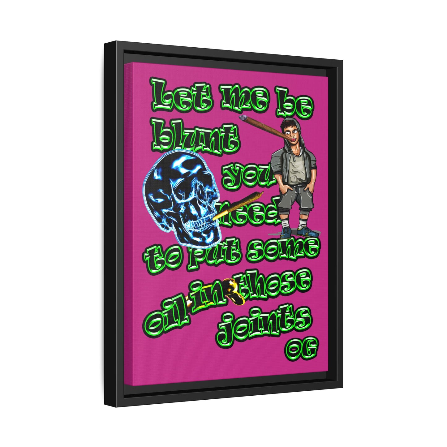 og - framed canvas art (pink)