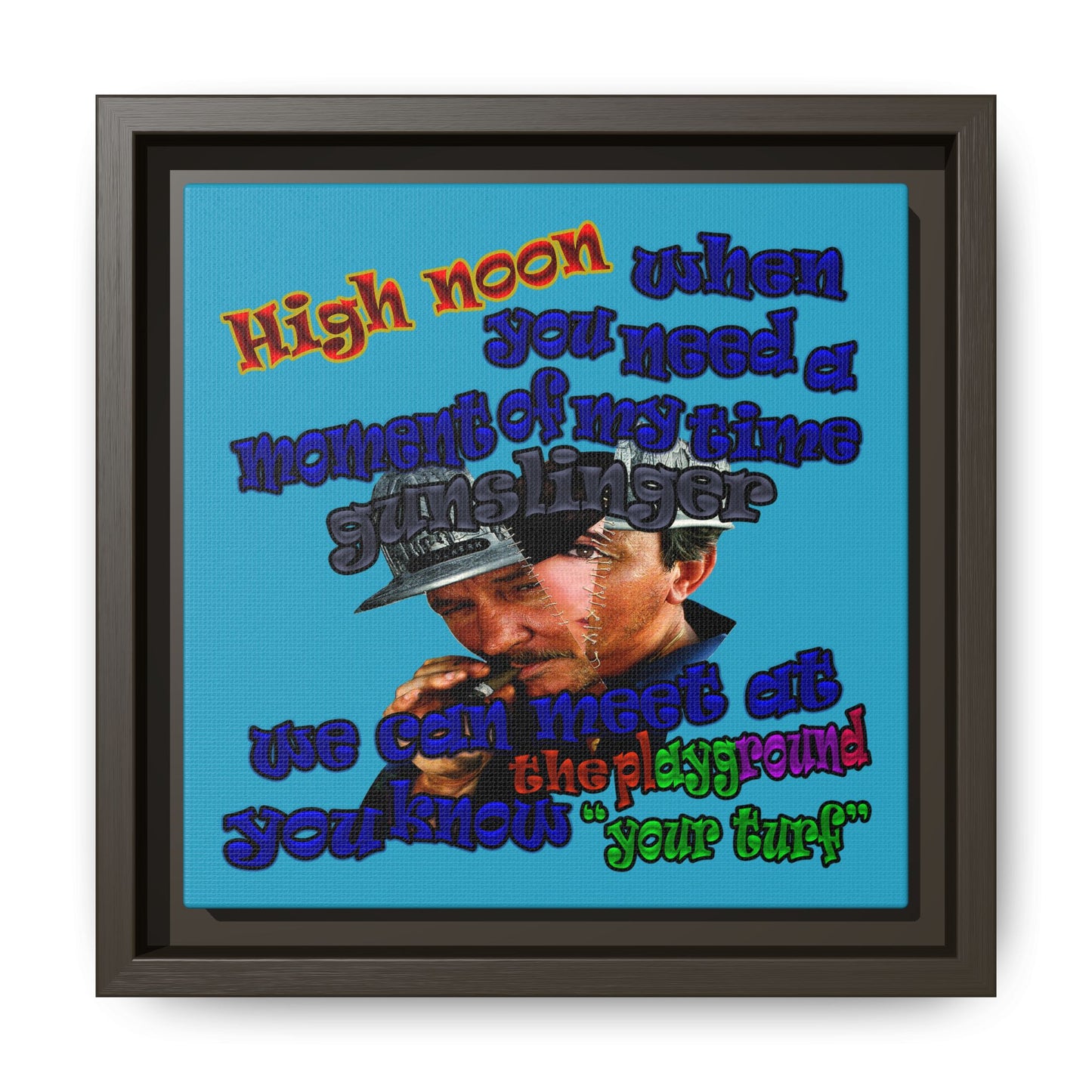 high noon - framed canvas art (turquoise)