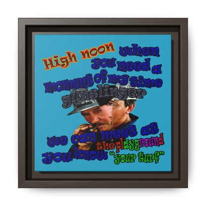 high noon - framed canvas art (turquoise)