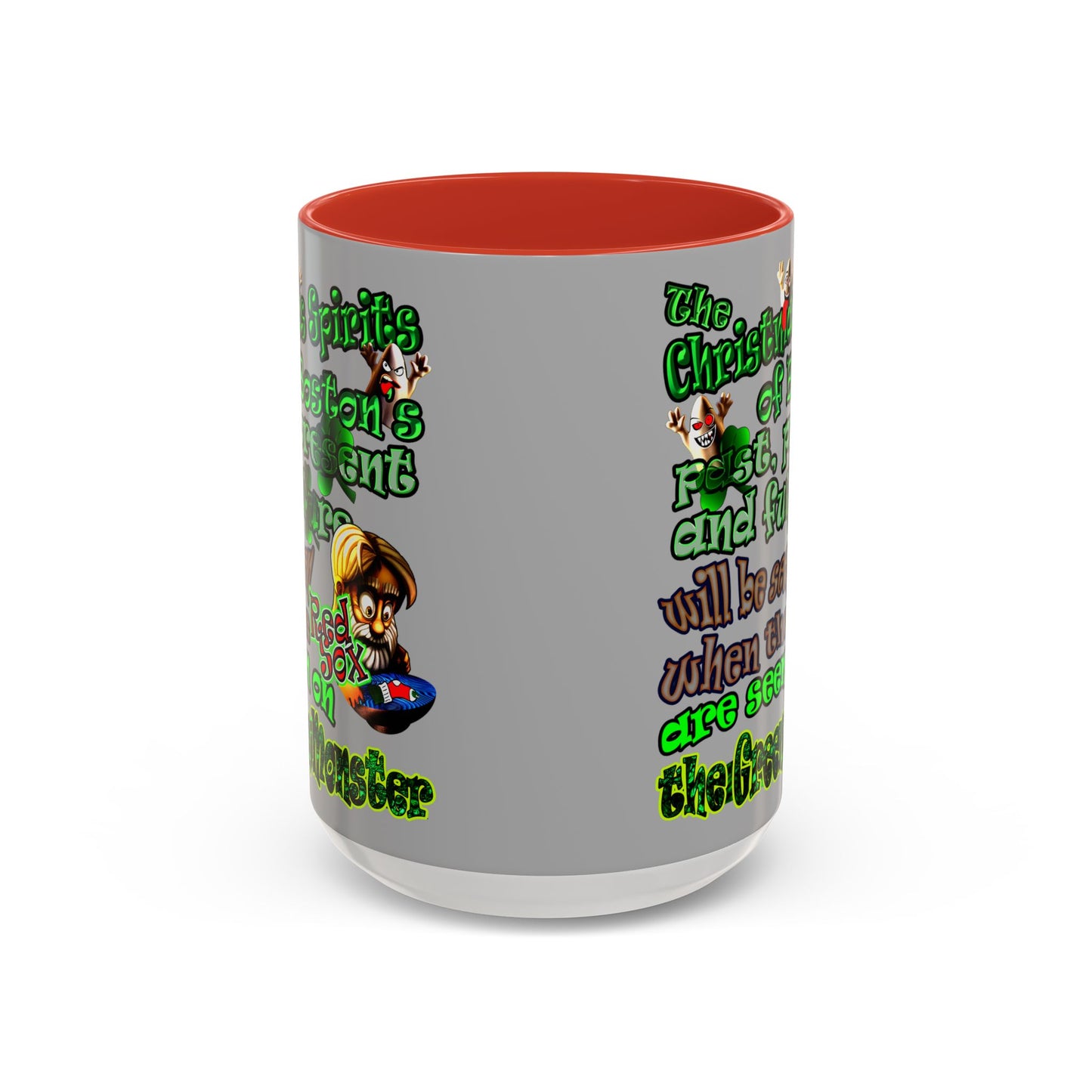 christmas spirits of boston - Accent Mug (light grey)