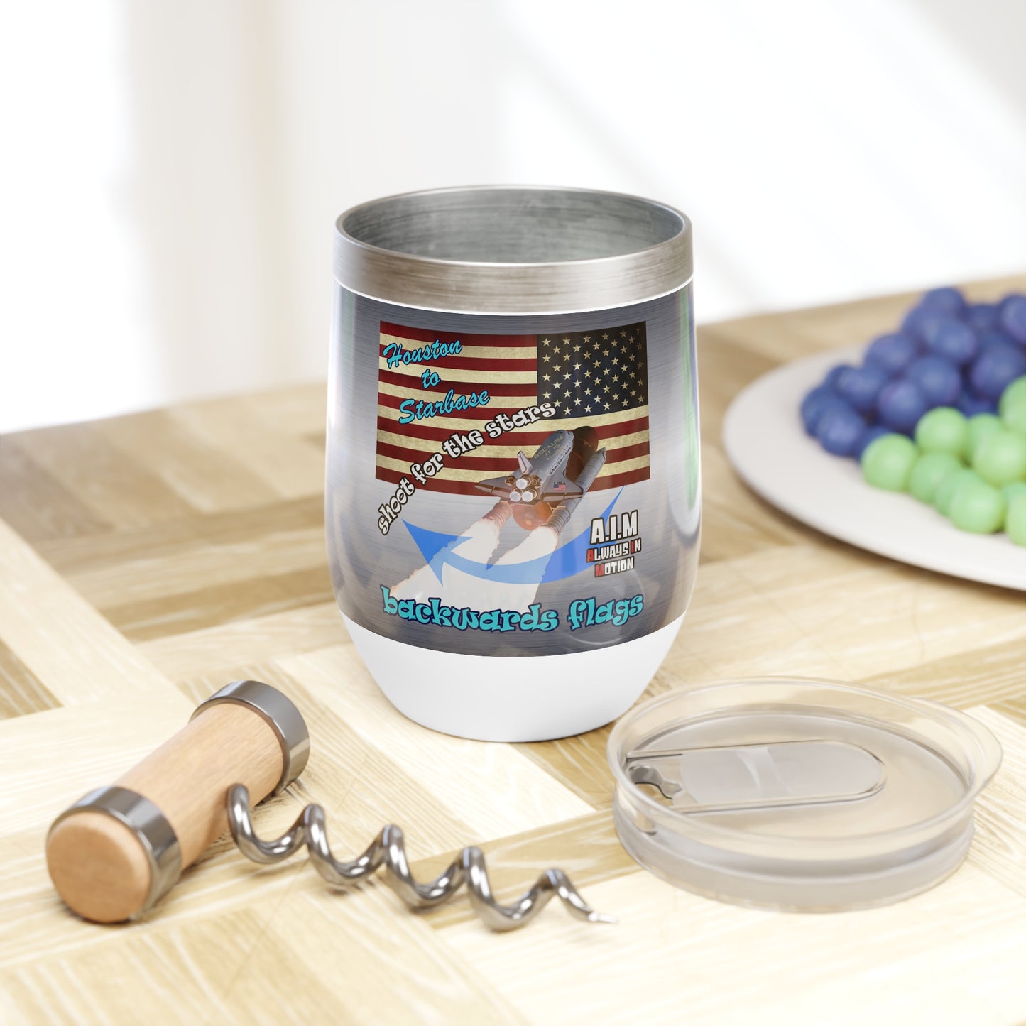shoot for the stars - Chill Wine Tumbler (brushed nickel)