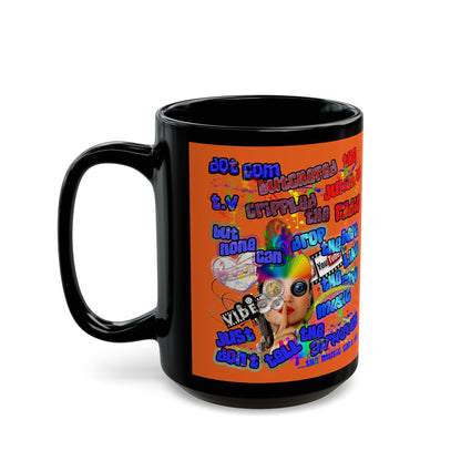 drop the beat - Black Mug (orange)