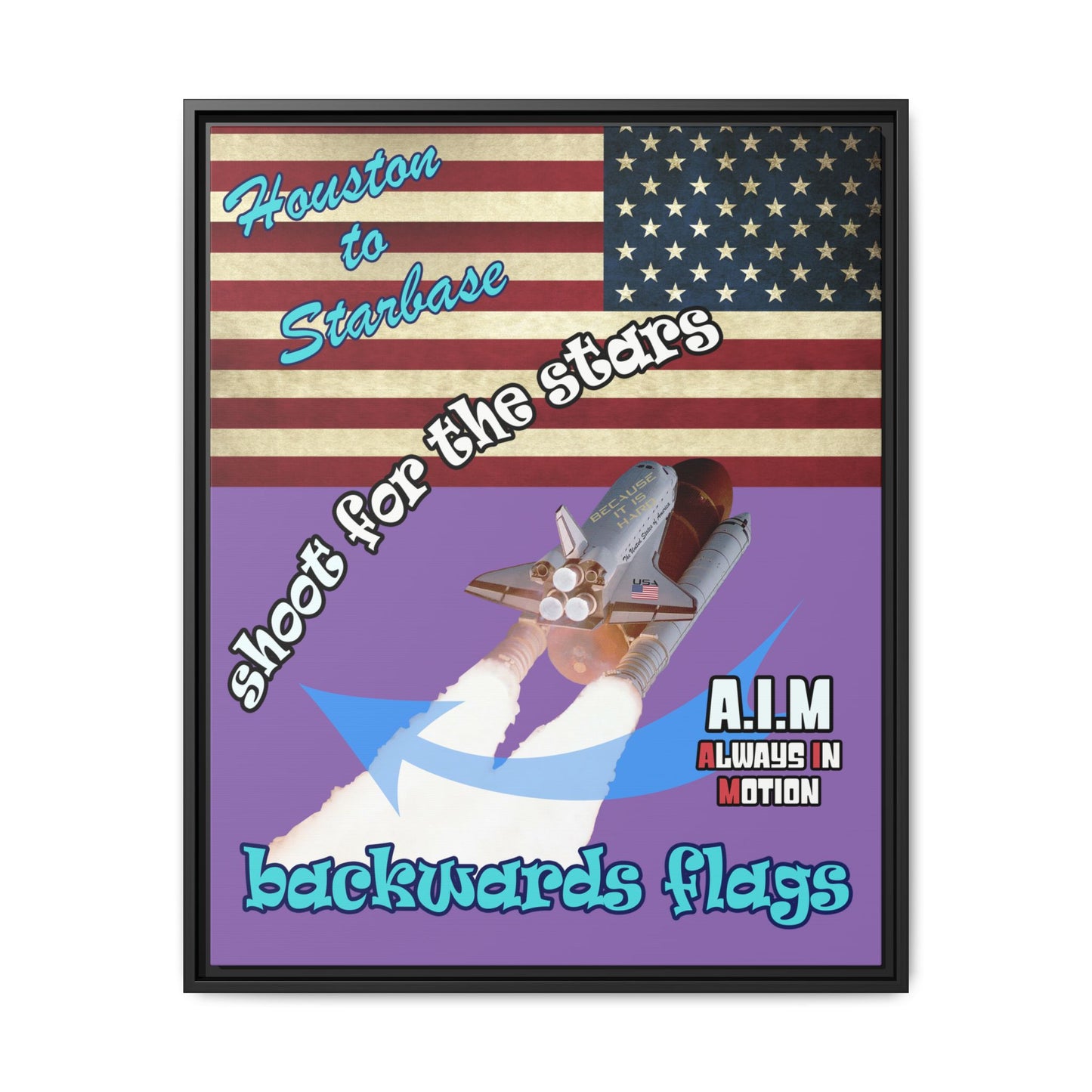 shoot for the stars - framed canvas art (light purple)