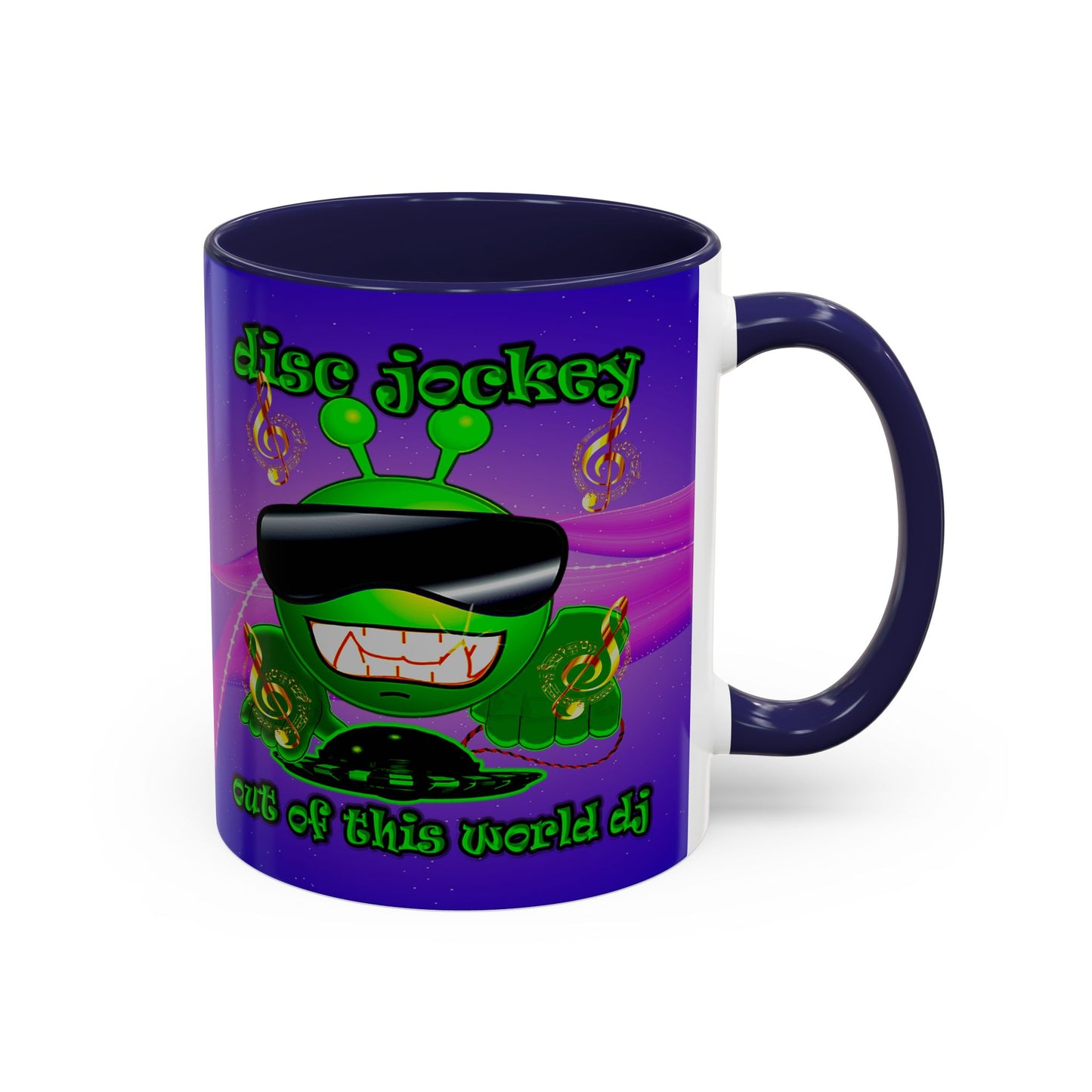 disc jockey - Accent Mug (purple-pink wave)