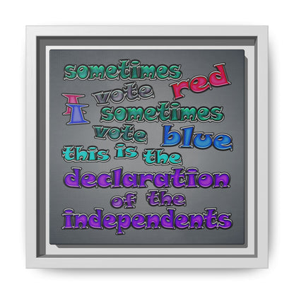 declaration of the independents - framed canvas art (grey-light grey)