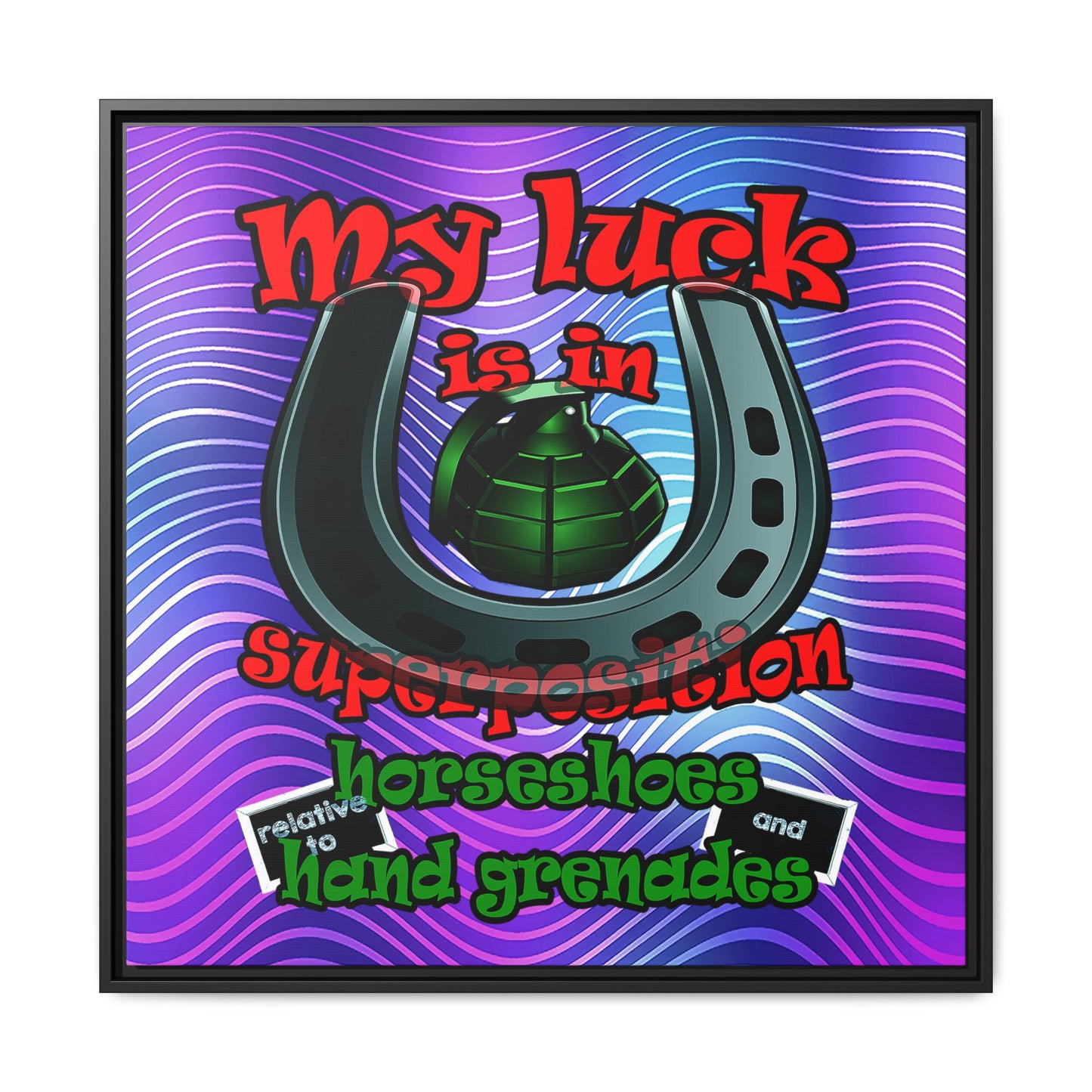 my luck - framed canvas art (purple wave)