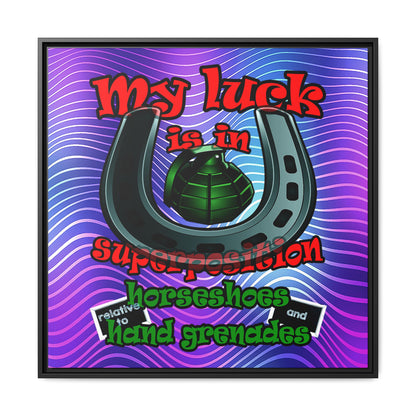 my luck - framed canvas art (purple wave)