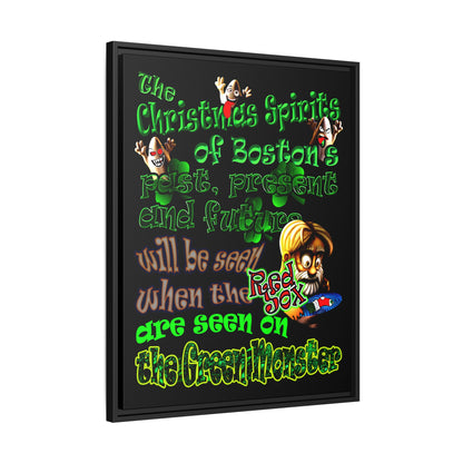 christmas spirits of boston - framed canvas art (black)